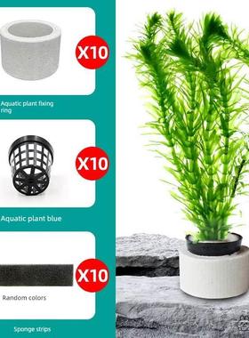 水草定植三件套陶瓷环固定杯下沉杯定植蓝定植环定植棉鱼缸沉环