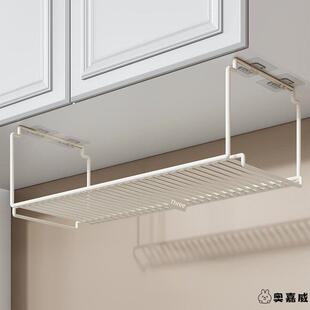 厨房吊柜下方置物架厨柜内倒挂式架子悬空纸巾架放菜盆脸盆架神器