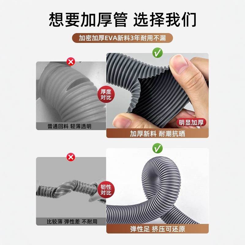通用全自动滚筒加长波轮出水软管洗衣机排水管延长管地漏接头防溢