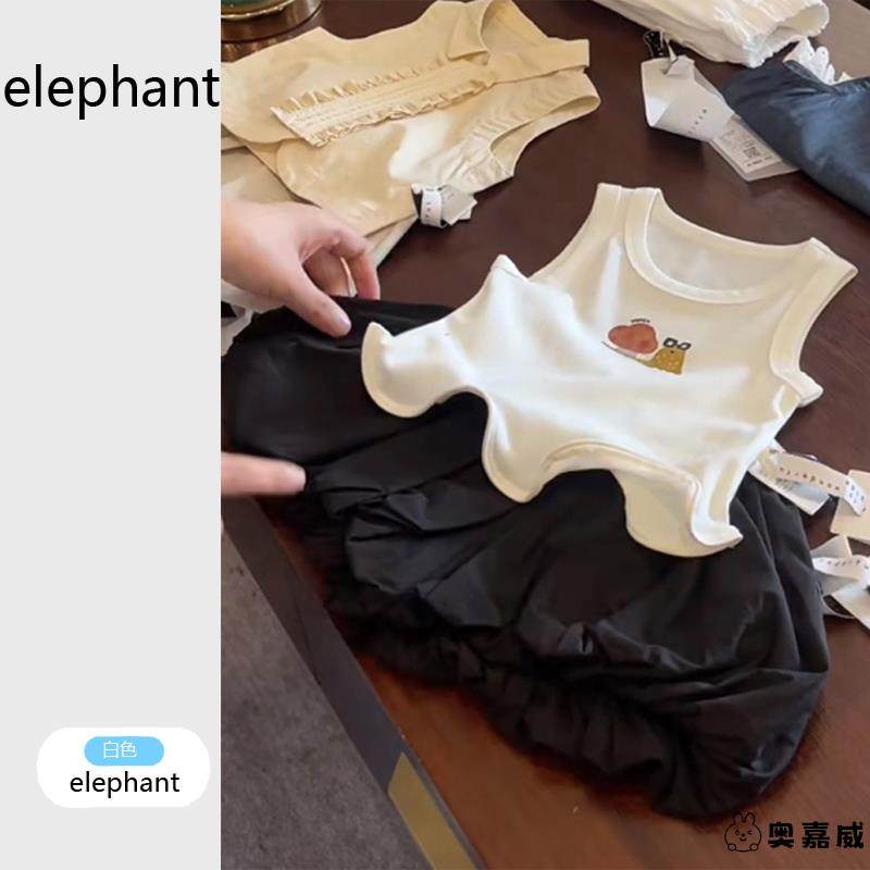 女童秋套装2025新款宝宝可爱超萌穿搭洋气儿童卡通背心韩系花苞裙