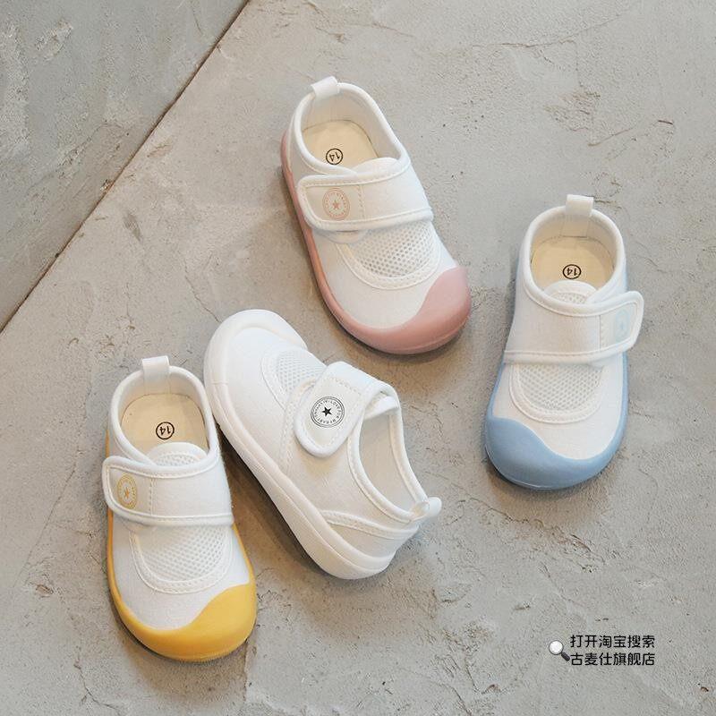 夏季韩版儿童幼儿园小白帆布春夏