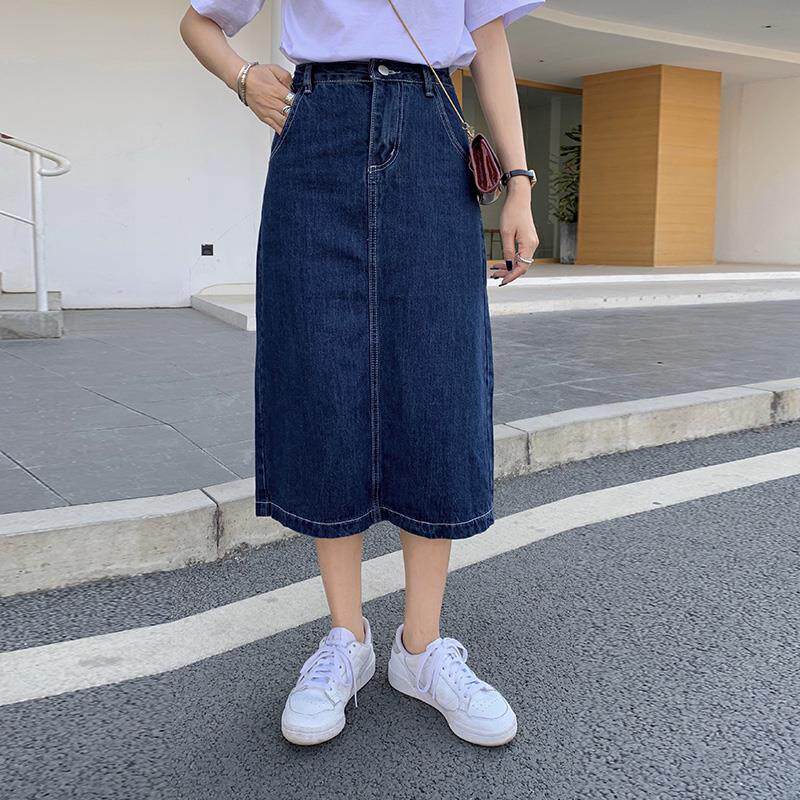 女士高腰显瘦牛仔半身裙夏包臀裙2026新款复古直筒宽松a字中长款