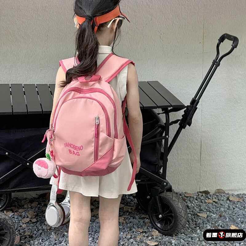 儿童旅行背包出游书包ins小众幼儿园女孩轻便户外双肩包撞色洋气