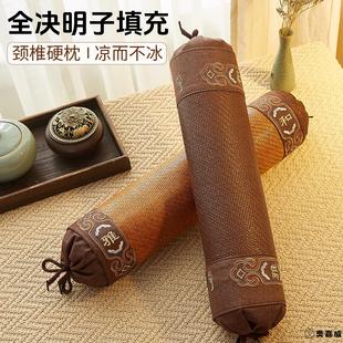夏季 家用单人圆枕苦荞麦壳艾草糖果圆柱颈椎枕荞麦枕头睡觉神器