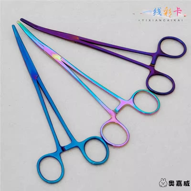 不锈钢取钩摘钩弯嘴止血钳渔具用品钓鱼配件绑钩弯头脱钩器拔毛钳