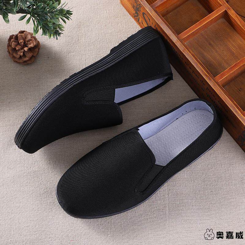 老北京布鞋男士透气工作鞋全黑色一脚蹬仿千层布懒人帆布鞋女,流行男鞋,布鞋,淘宝优惠券,粉丝福利购,淘宝优惠卷