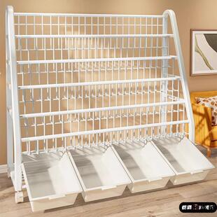 儿童玩具收纳架置物架书架落地家用阅读区绘本架多层可移动小书柜