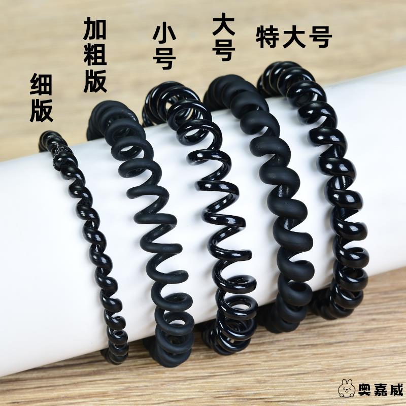 电话线发圈女发绳细款黑色磨砂无痕韩国小号