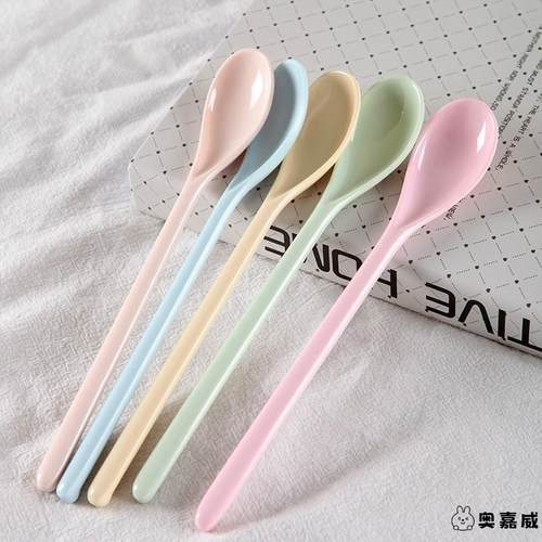 幼儿园塑料勺子儿童家用拌勺长柄