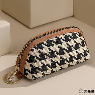 车钥匙包帆布小巧男女收纳通用大容量简约韩国可爱锁匙包迷你家用