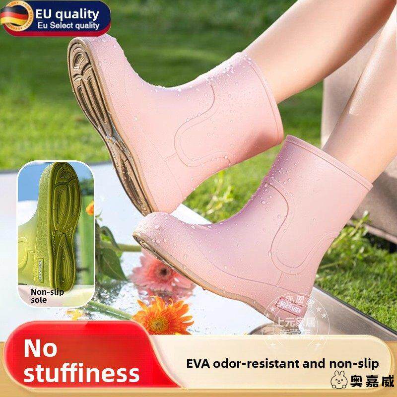 德国雨鞋女款时尚外穿2026新款短中筒防水防滑胶鞋赶海轻便水靴鞋