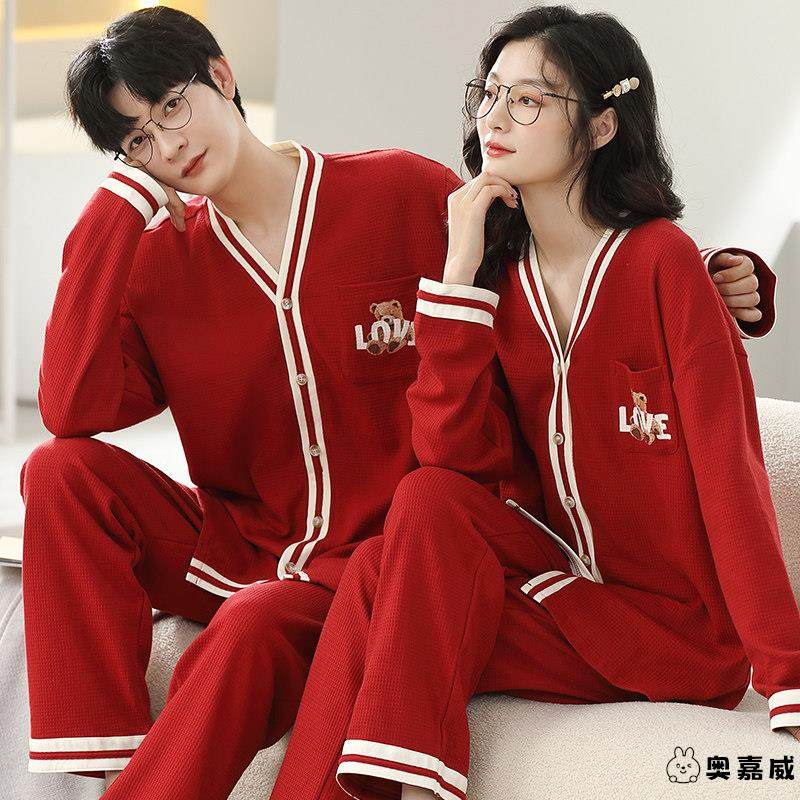 本命年加厚家居服女款睡衣情侣春秋季大码开衫和服新婚男士套装冬,女士内衣/男士内衣/家居服,睡衣/家居服套装,淘宝优惠券,粉丝福利购,淘宝优惠卷