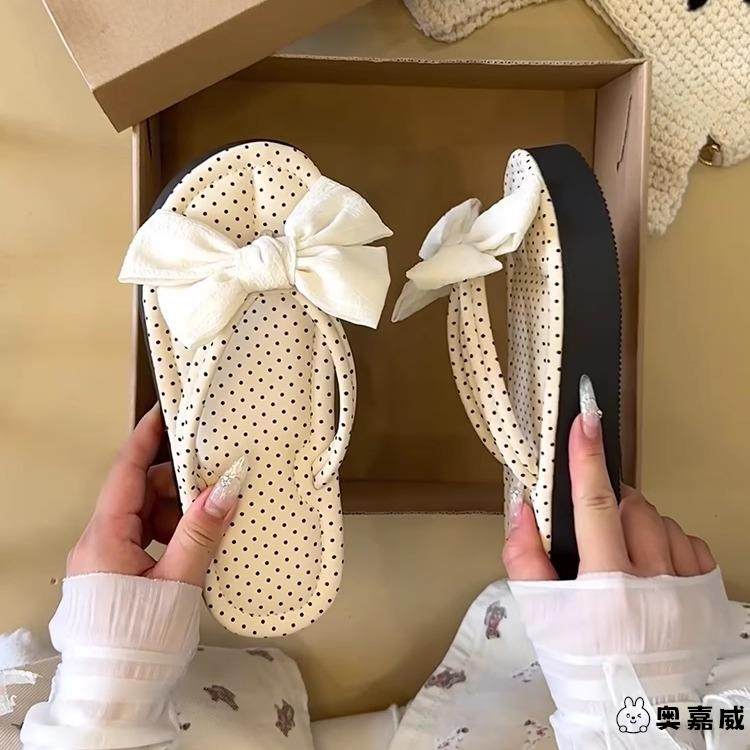 少女心蝴蝶结拖鞋女2025秋季新款外穿厚底增高沙滩海边凉拖人字拖,女鞋,人字拖,淘宝优惠券,粉丝福利购,淘宝优惠卷