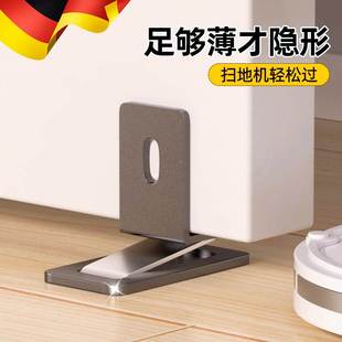 德国卫生间玻璃门门吸隐形超薄不锈钢地吸免打孔新款强磁铁门阻器