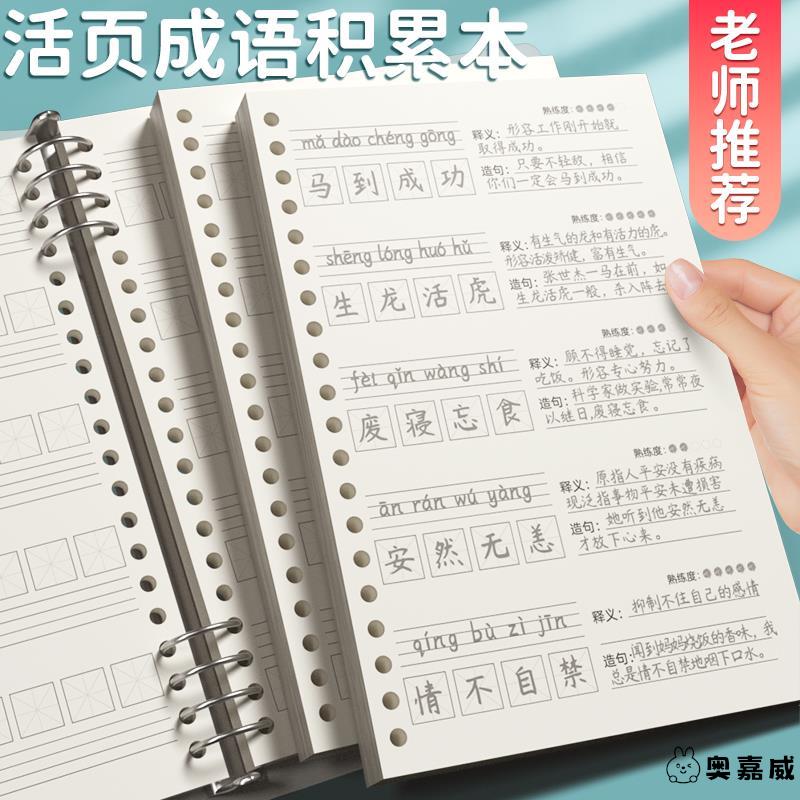 活页小学生成语积累本好词好句摘抄本三四五六年级积累手册四字词语造句记录抄写本子一二年级语文专项训练习