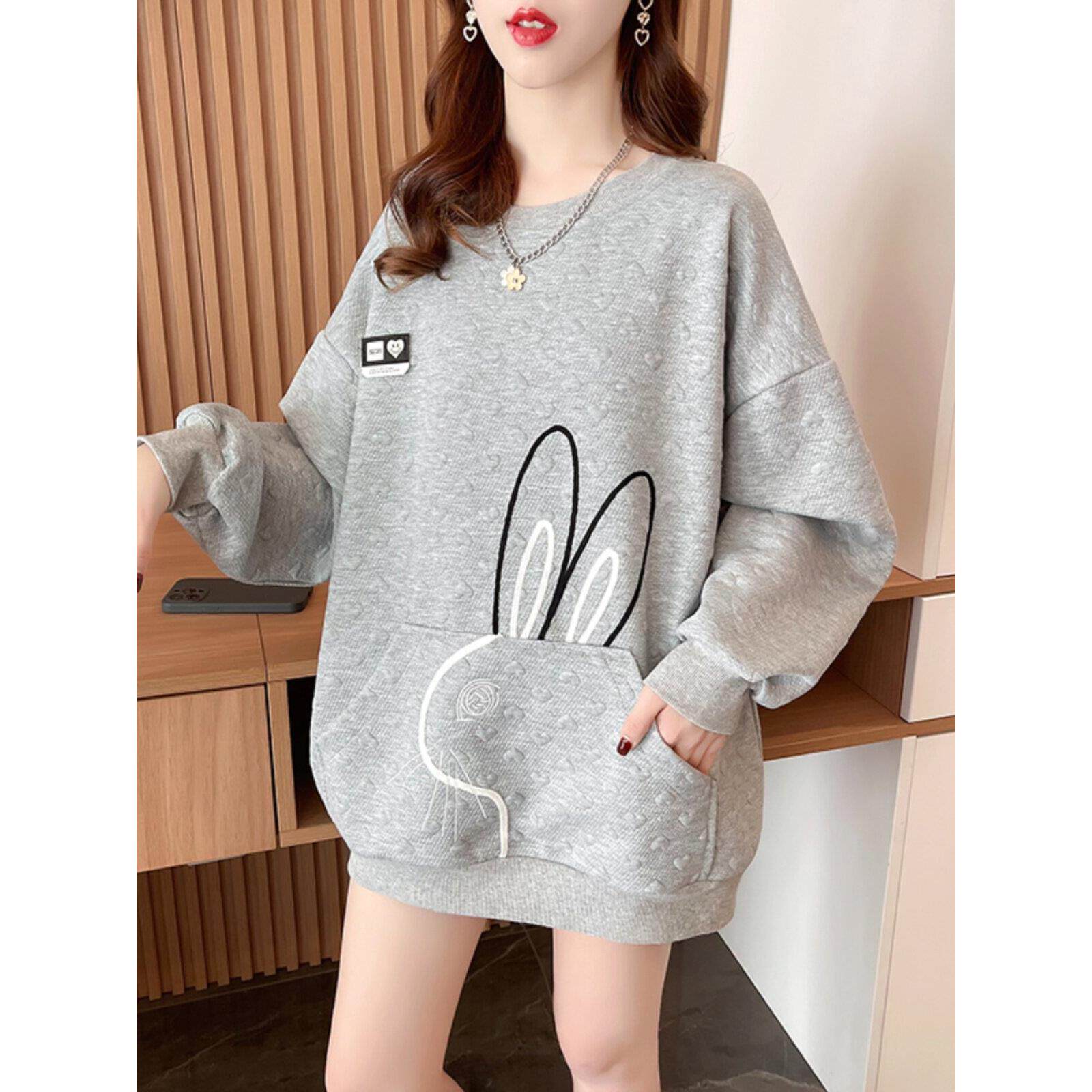 春夏薄款透气孕妇卫衣上衣洋气遮孕肚春装2026新款舒适T恤春秋装