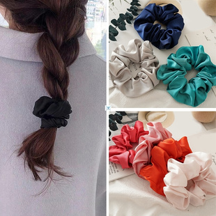 1PC Satin Silk Solid Color Scrunchies Elastic Hair Bands