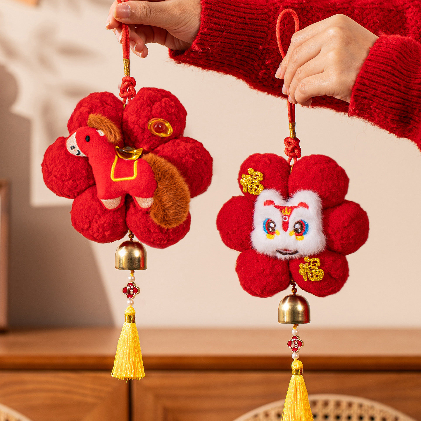 新年装饰品挂件2026马年过年车载挂饰春节室内门把手年味氛围布置