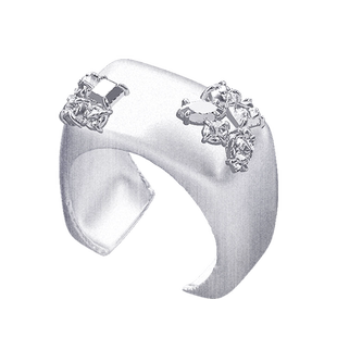 ATELIERSO 24AW KARAT系列-碎克拉拉丝方形纯银宽戒