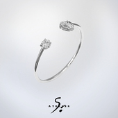 23SS合作款 ATELIERSO 925银纹理花手镯 deepmoss