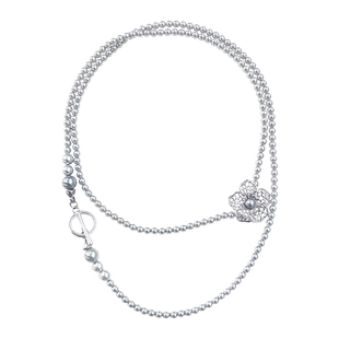 ATELIERSO 24AW KARAT 系列-灰珠蕾丝花长项链