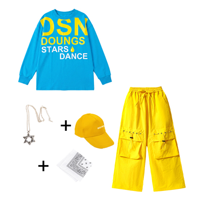 街舞儿童潮服夏季多巴胺少儿hiphop舞台表演服男女童炸街演出服装 — 7