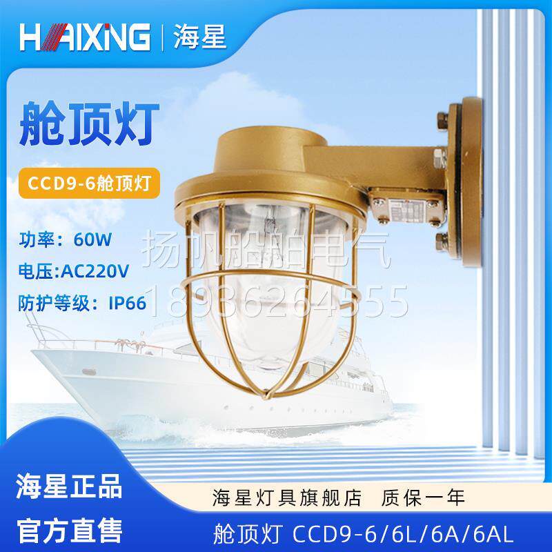 海星灯具船用白炽铜质舱顶灯CCD9-6/CCD9-6L