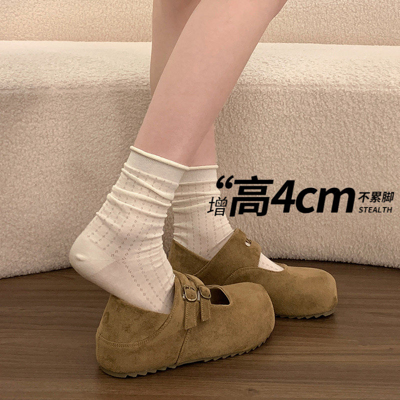 厚底内增高勃肯鞋女奶奶鞋2026新款春季女鞋子百搭复古玛丽珍单鞋,女鞋,勃肯鞋/软木鞋,淘宝优惠券,粉丝福利购,淘宝优惠卷