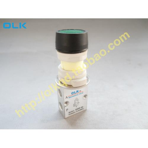 OLK机械阀S3PF-08-06-M5二位三通平头按钮欧雷凯亚德客型一进一出