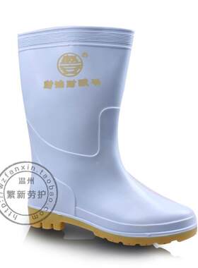 中筒中统耐油雨鞋 食品卫生水鞋男女套鞋白色雨靴耐酸碱耐磨防滑