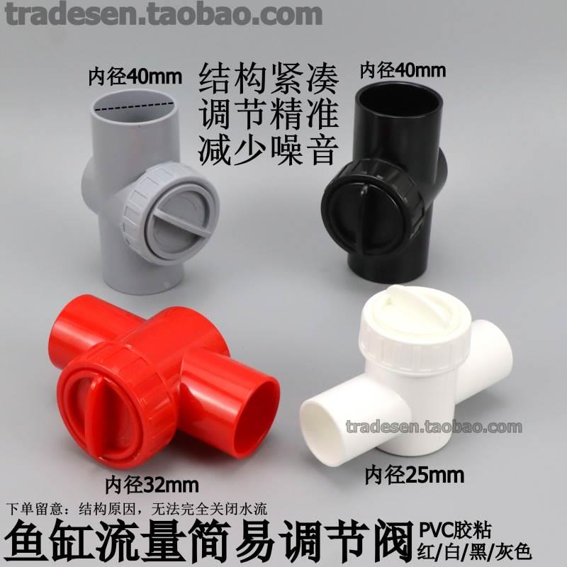 鱼缸流量调节阀下水微调阀消音开关PVC水管水流精准控制减噪闸阀图片