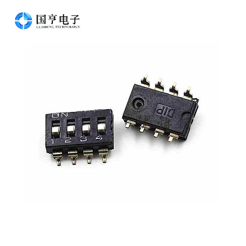 IC型贴片  拨码开关 4位 KM-04 2.54MM间距 平拨开关