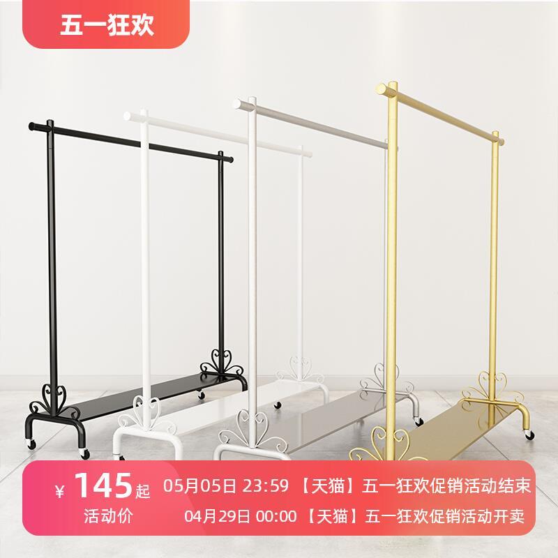 服装店展示架水管陈列架落地式挂衣杆衣服晾衣架女装店货架带轮子