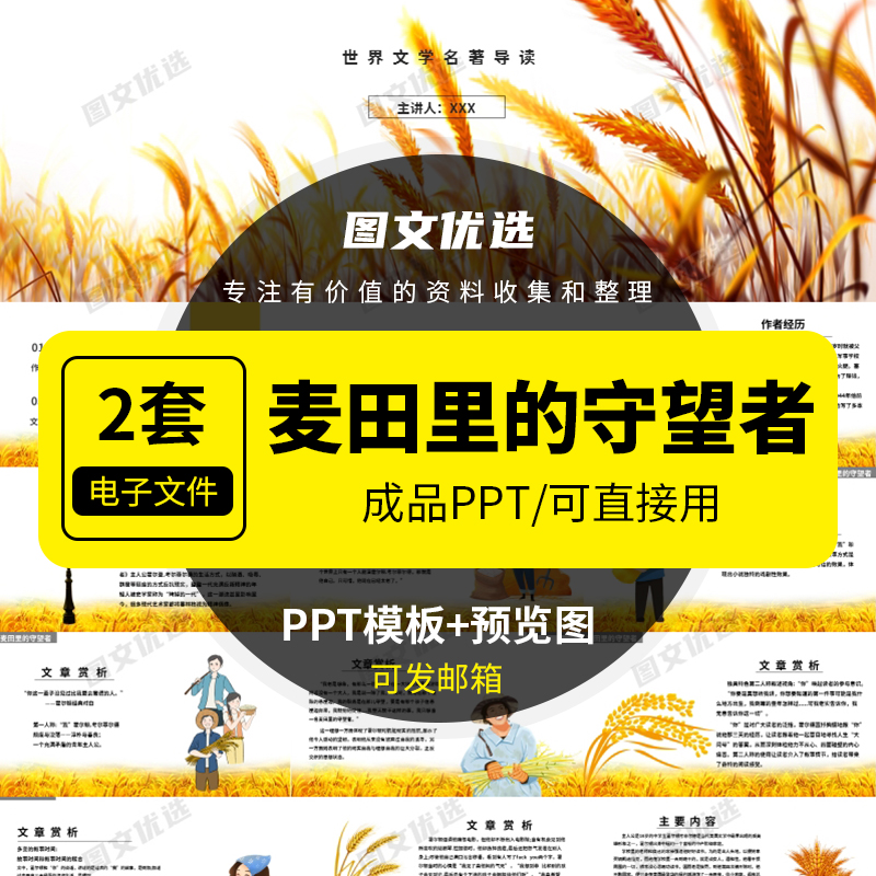 麦田里的守望者ppt世界文学经典名著导读后感读书分享会模板课件