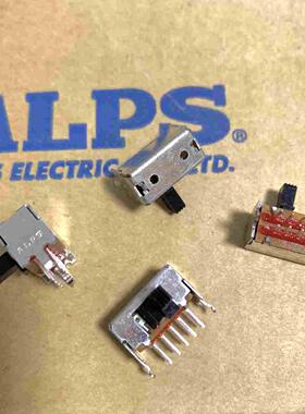 日本ALPS SSSF123800 滑动拨动开关双排10脚3档侧脚带支架柄长6MM