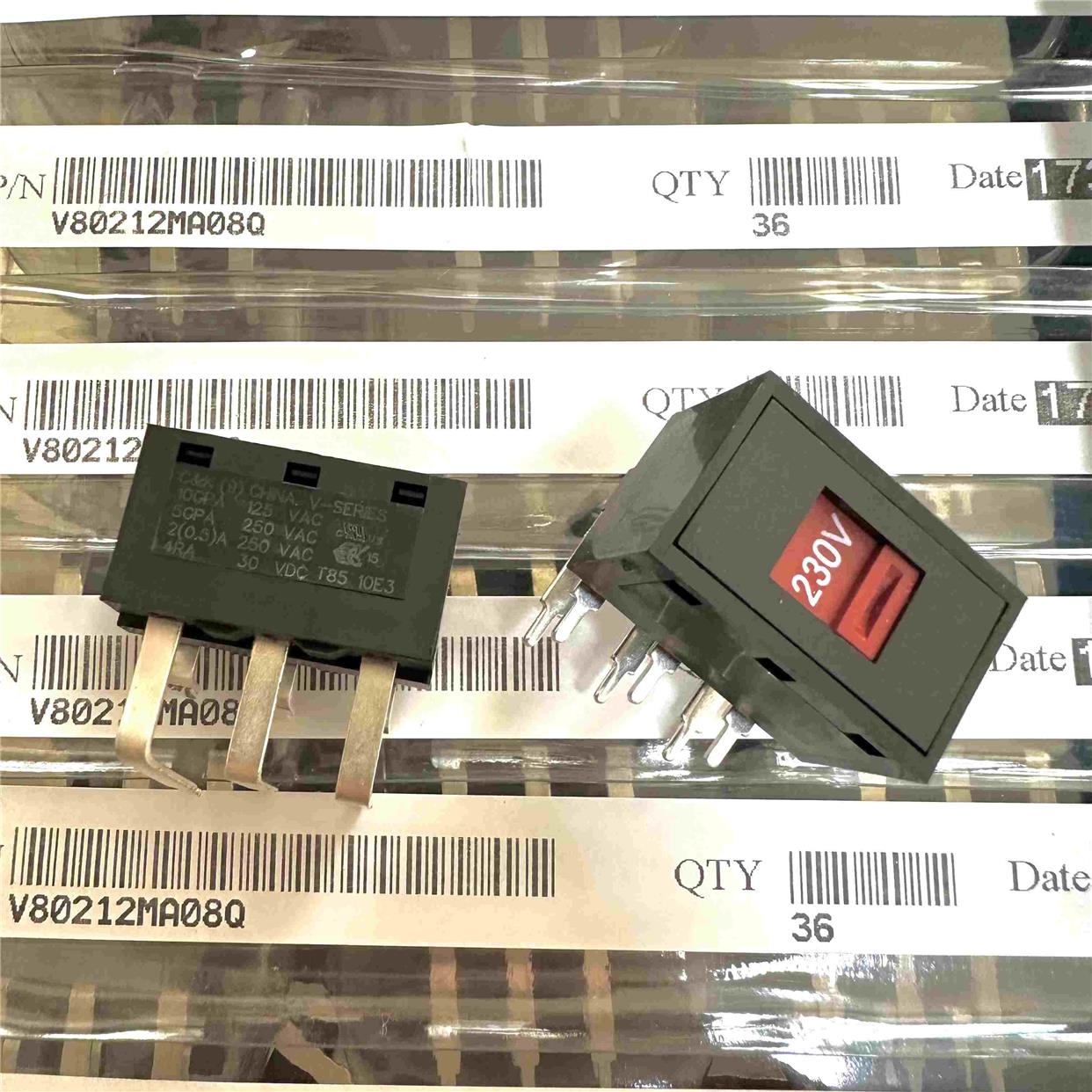 原装美国C&k V80212MA08Q弯脚6脚拨动开关2档 卧式滑动 10.1A125V