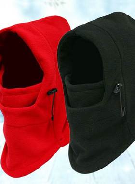 Men's Winter Velvet Hat Warm Hairy Snow Cap with Mask Fa