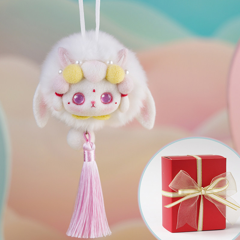토끼 펜던트 수제 DIY 양모는 남자 친구와 가장 친한 친구를위한 창조적 인 선물을 교수형 생일 선물 소녀 플러시 가방을 느꼈다