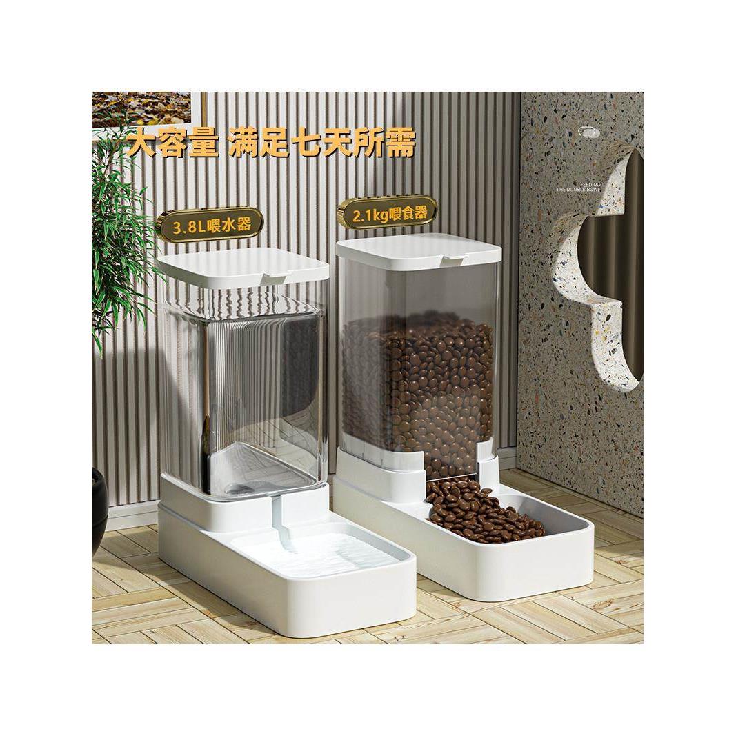 猫咪饮水机狗狗自动喂食器宠物喝水器一体式流动续水粮食碗盆用品