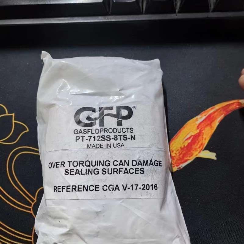 美国GFP钢瓶接头PT-712SS-8TS-N带堵头镍DISS垫片CGA712原装进口