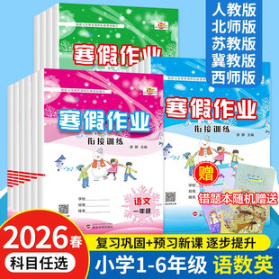 26春 官方正版培优小学通用武汉大学出版社暑假作业衔接训练】【任选】人教版-小学寒假作业1-6年级 语文 数学 英语 衔接训练