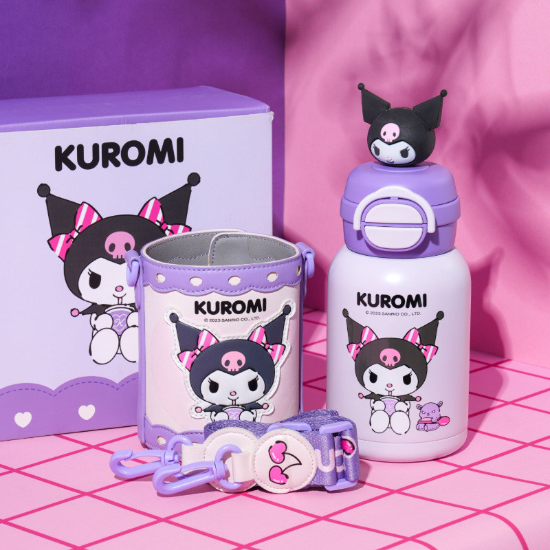 杯具熊便携儿童水杯库洛米卡通幼儿园宝宝专用防漏外出上学喝水杯