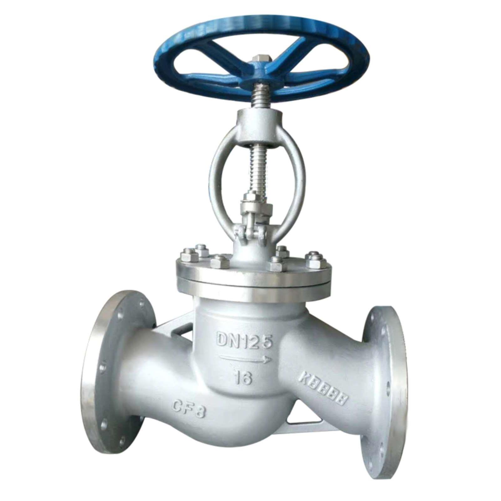 316L 304不锈钢法兰截止阀 J41W-16P CF8M CF3M RL DN25 32 40 50