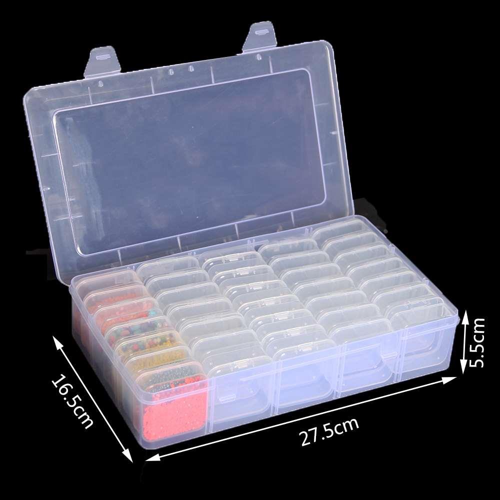 首饰美甲收纳盒点钻画工具方瓶盒子防氧化米珠钻石画点钻容器新款