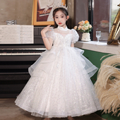 儿童礼服公主裙女童主持人钢琴演出服高端花童婚礼轻奢小众蓬蓬裙