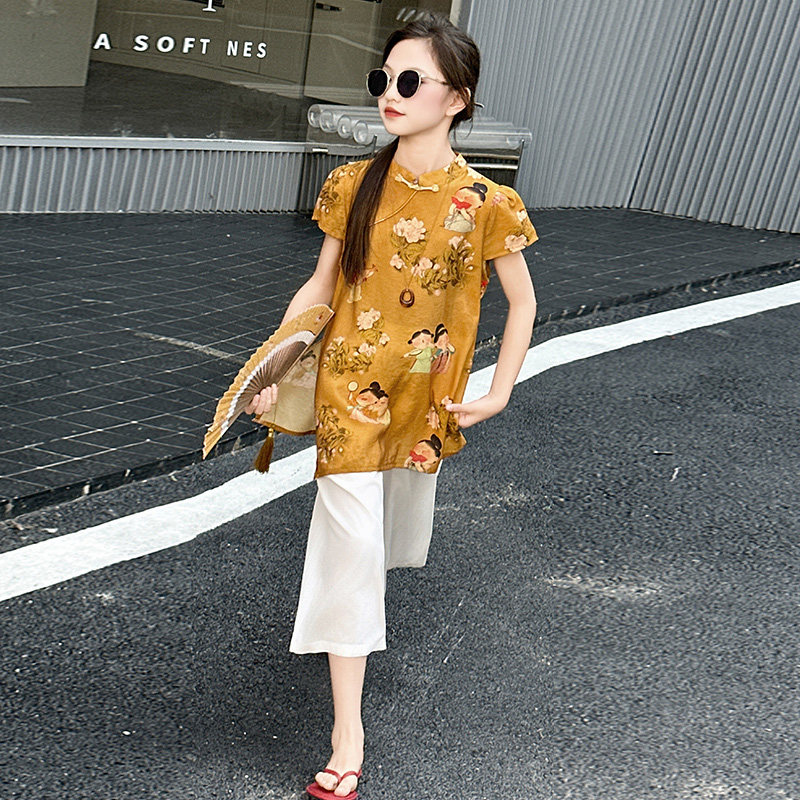 套装女中大童休闲改良服装夏潮网红经典夏季淑女百搭超好看ins风