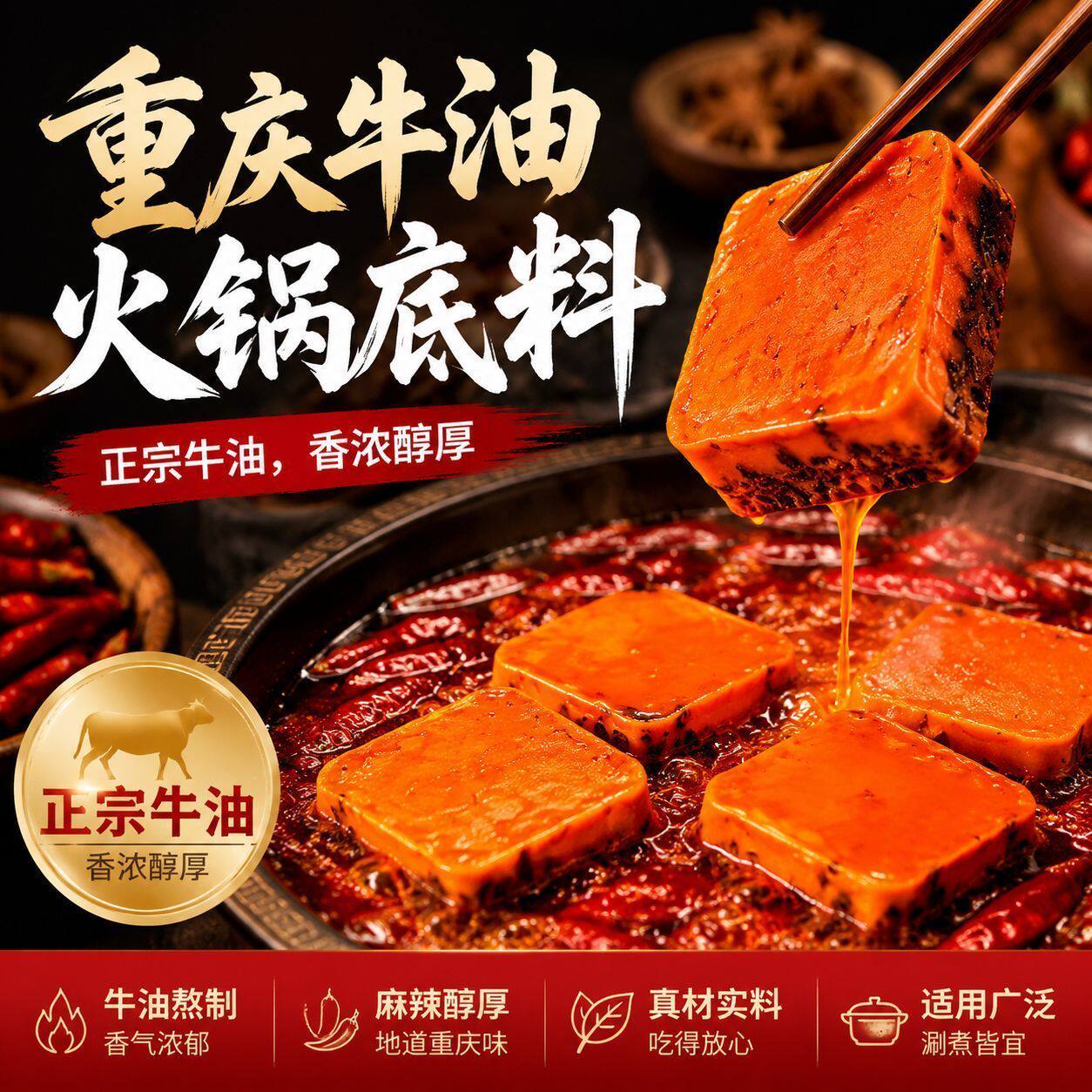 火锅底料牛油火锅底料麻辣烫小火锅串串冒菜调料家用装