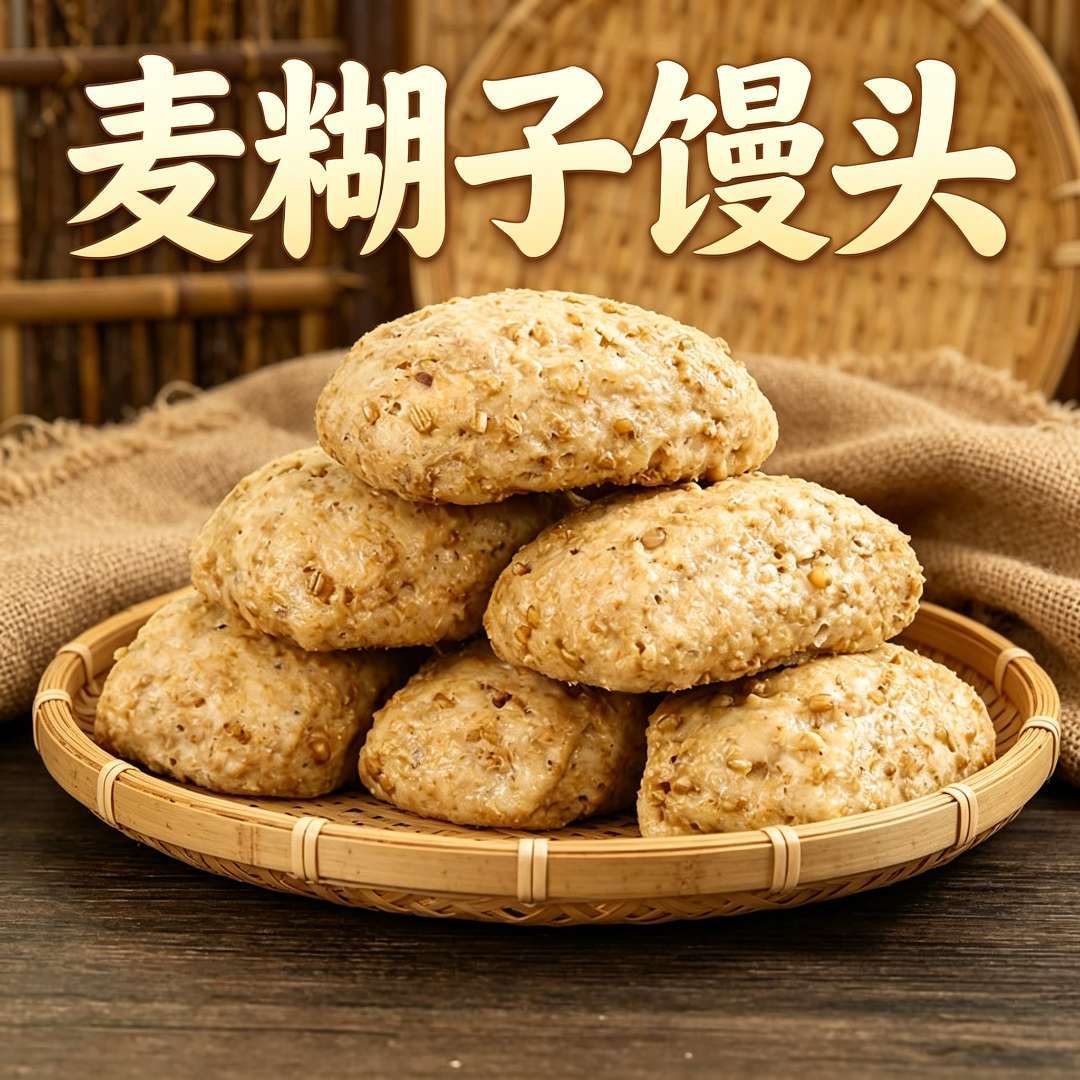 山东小麦糊子馒头全麦馒头含麸皮和麦粒馍馍粗粮方便早餐