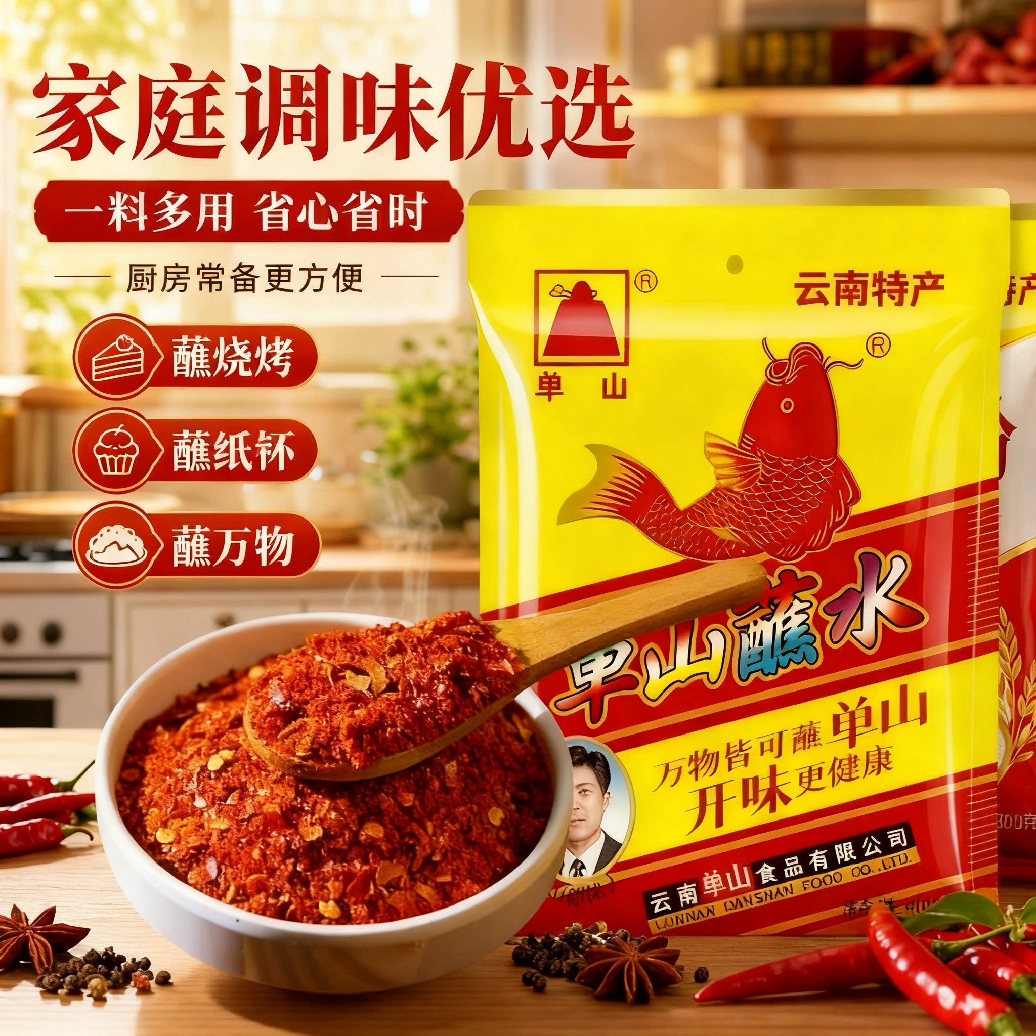 正品单山蘸水辣椒面云南烧烤料特麻特辣油泼辣子火锅调料调味蘸料