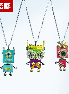 木小魔情侣蒸汽朋克合金项链